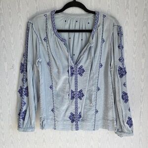 J crew gauze boho blouse